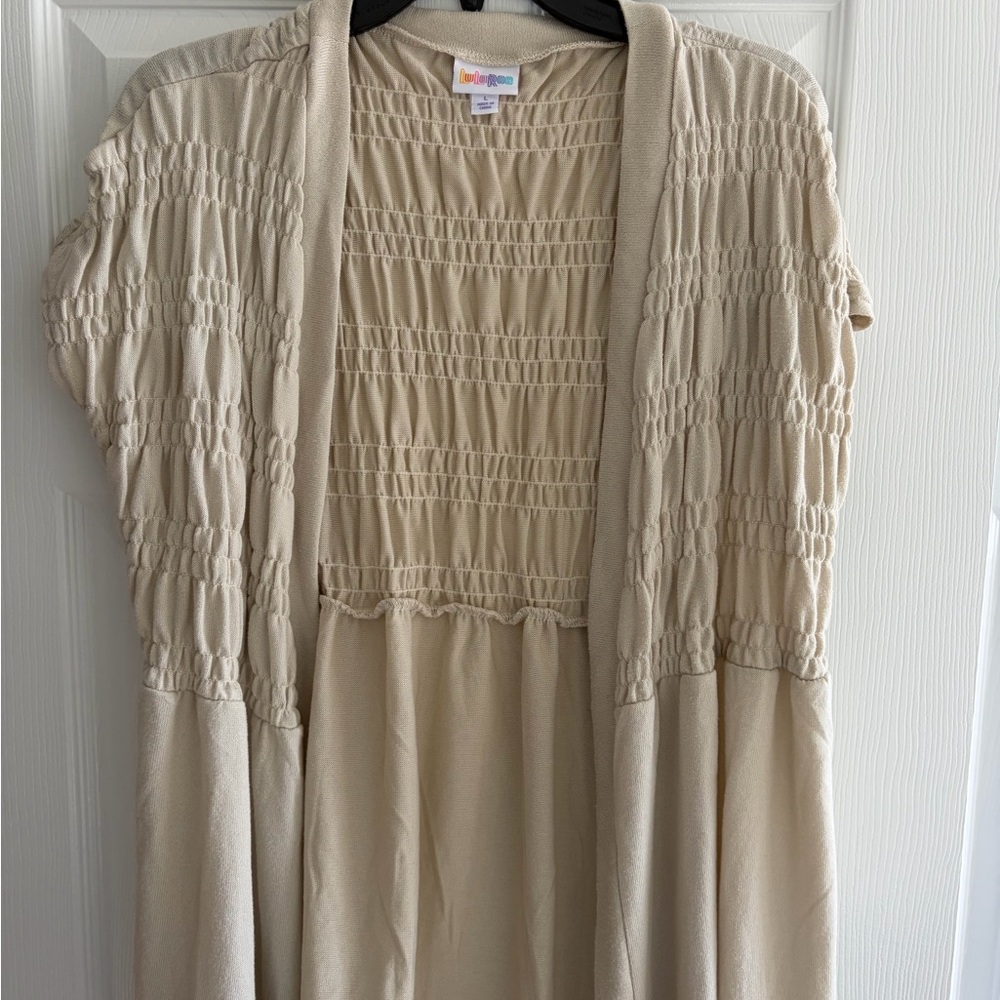 LuLaRoe Beige Short Sleeve Cardigan